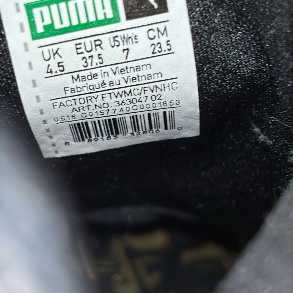 PUMA Women’s Match Lo Print Snake Sneakers – Black/Gold – Size 7 - Picture 12 of 12